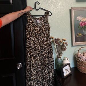 Vintage floral maxi button down dress